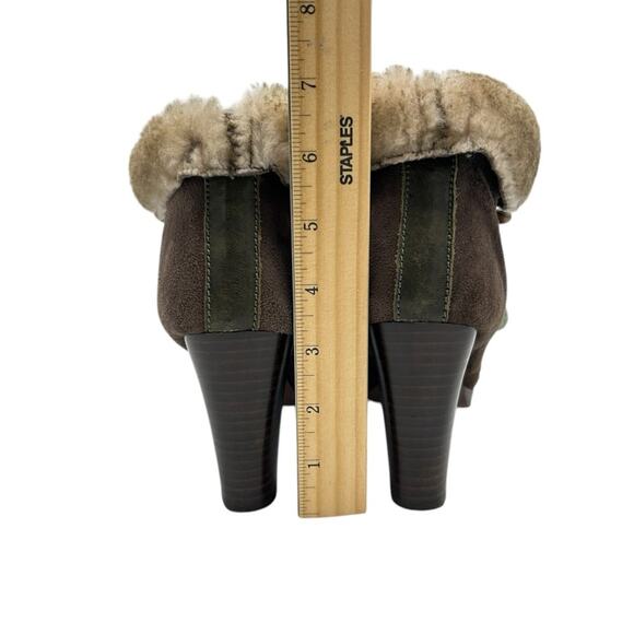 Miss L Fire London Booties Womens Size 8.5 Brown Suede Faux Fur Edgy Boho Artsy - Picture 10 of 10